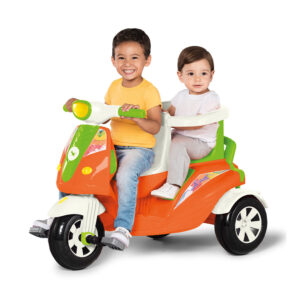 Carrinho Infantil Moto Duo Empurrador e Pedal Laranja Calesita 1037-site