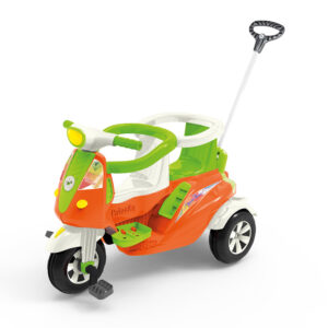 Carrinho Infantil Moto Duo Empurrador e Pedal Laranja Calesita 1037-site