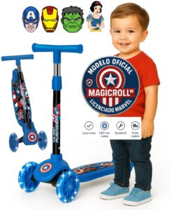 Patinete Infantil 3 Rodas Marvel Avengers – LED, Altura Ajustavel, 3+ TIK TOK