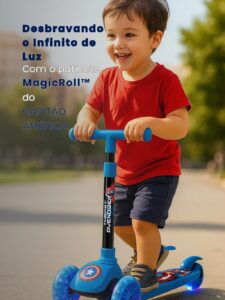 Patinete Infantil 3 Rodas Marvel Avengers – LED, Altura Ajustavel, 3+ TIK TOK