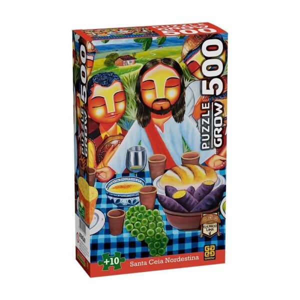 Quebra-cabeça 500 peças Santa Ceia Nordestina- Eduardo Lima – Grow