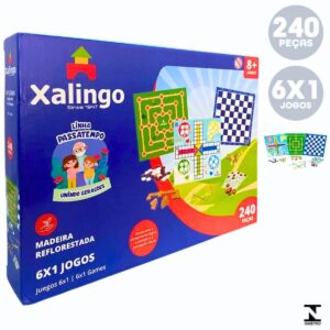 Jogo De Tabuleiro Passatempo 6 Em 1 Dama Ludo Bingo Xalingo