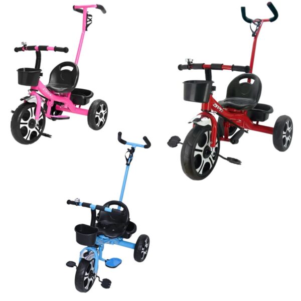 Triciclo Infantil Com Apoiador Zippy Toys – Escolha Cor-site