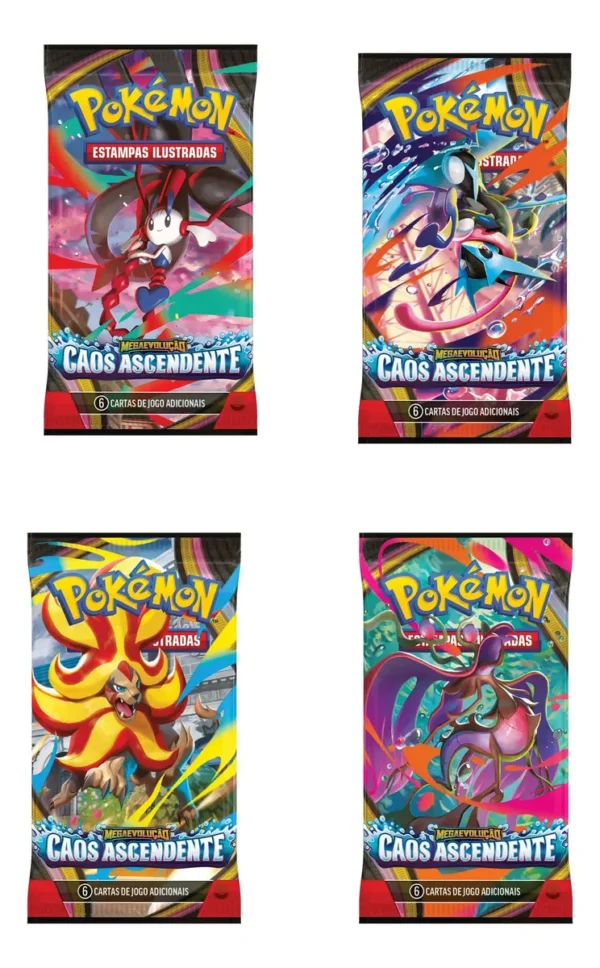 Cartas Pokémon Booster Caos Ascendente UNITARIO 1 pacote com 6 cartas