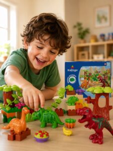 Bloco De Montar Infantil Dinossauro Xalingo 40 Peças