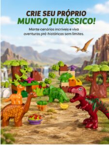 Bloco De Montar Infantil Dinossauro Xalingo 40 Peças