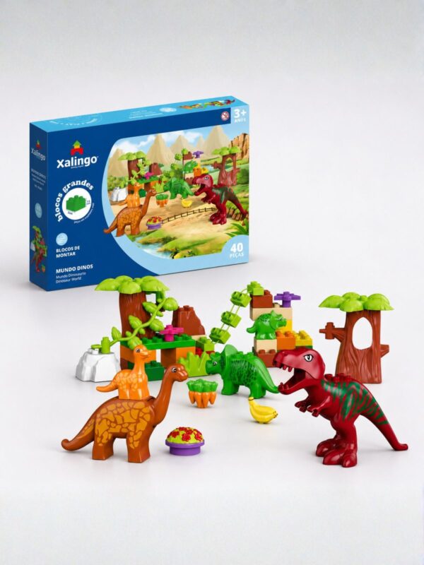 Bloco De Montar Infantil Dinossauro Xalingo 40 Peças