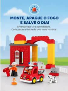 Bloco De Montar Bombeiros Xalingo 35 Peças Brinquedo Infantil