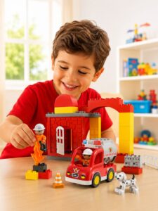 Bloco De Montar Bombeiros Xalingo 35 Peças Brinquedo Infantil