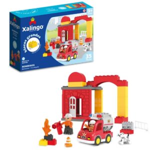 Bloco De Montar Bombeiros Xalingo 35 Peças Brinquedo Infantil