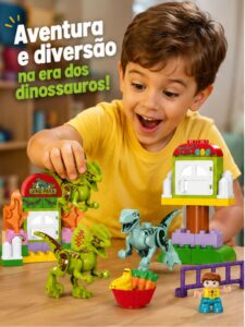 Bloco de Montar Grande Dino Park 37 Peças Xalingo