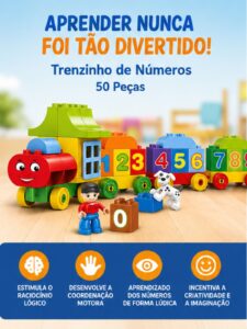 Bloco De Montar Educativo Trenzinho 50 Peças – Xalingo