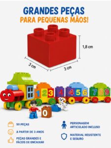 Bloco De Montar Educativo Trenzinho 50 Peças – Xalingo