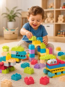 Blocos De Montar, Encaixe, Macio, Infantil 86 Peças Xalingo