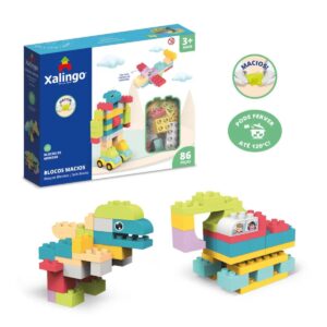 Blocos De Montar, Encaixe, Macio, Infantil 86 Peças Xalingo