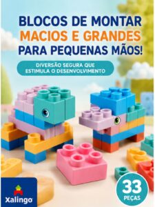 Bloco De Montar Grande Macio 33 Peças Educativo – Xalingo