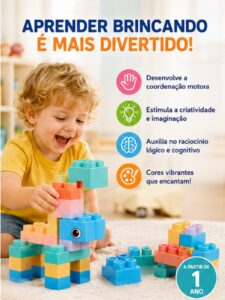 Bloco De Montar Grande Macio 33 Peças Educativo – Xalingo