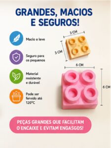 Bloco De Montar Grande Macio 33 Peças Educativo – Xalingo