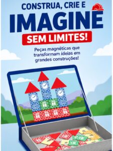 Brinquedo Bloco Montar Brincando Engenheiro Magnetico 12 Pcs Xalingo