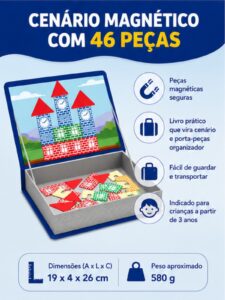 Brinquedo Bloco Montar Brincando Engenheiro Magnetico 12 Pcs Xalingo