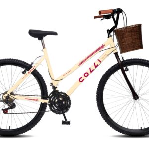 Bicicleta Colli Aro 26 Sofhye 18V C/ CESTO VIME - BEGE (RETRO)