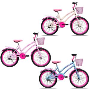 Bicicleta Colli Aro 20 Lylla – ROSA / AZUL CHAMPANHE / BEGE RETRO