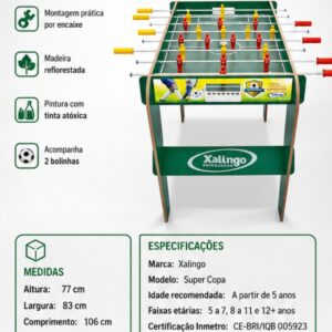 Mesa de Pebolim Super Copa – Xalingo 67354