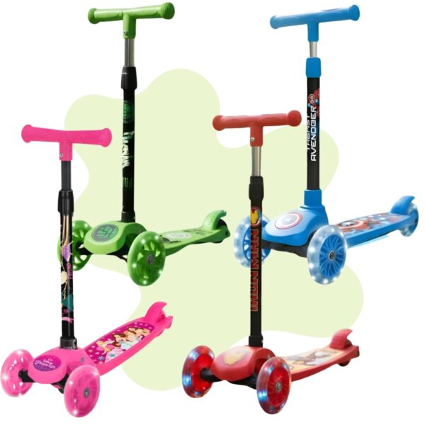 Patinete Infantil 3 Rodas Marvel Avengers – LED, Altura Ajustavel, 3+ TIK TOK