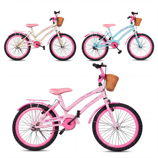 Bicicleta Colli Aro 20 Lylla – ROSA / AZUL CHAMPANHE / BEGE RETRO